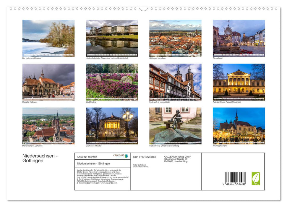 Niedersachsen - Göttingen (CALVENDO Premium Wandkalender 2026)