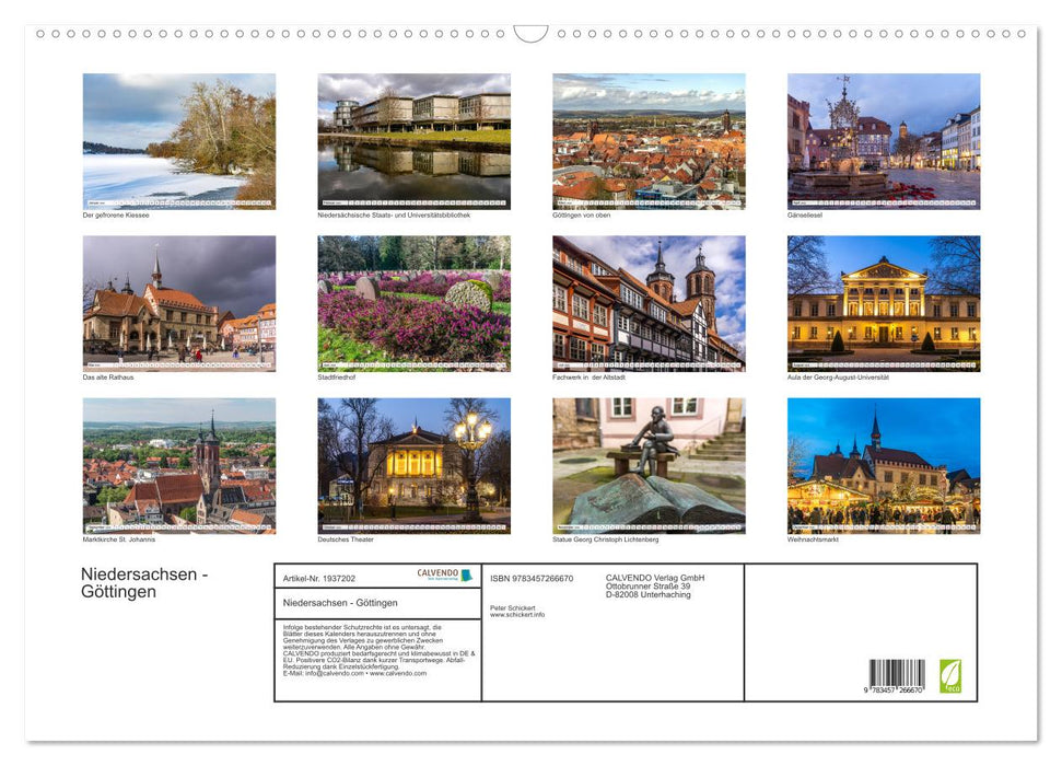 Niedersachsen - Göttingen (CALVENDO Wandkalender 2026)