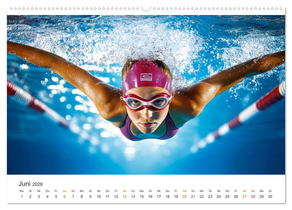 Schwimmen - Bahn für Bahn (CALVENDO Wandkalender 2026)
