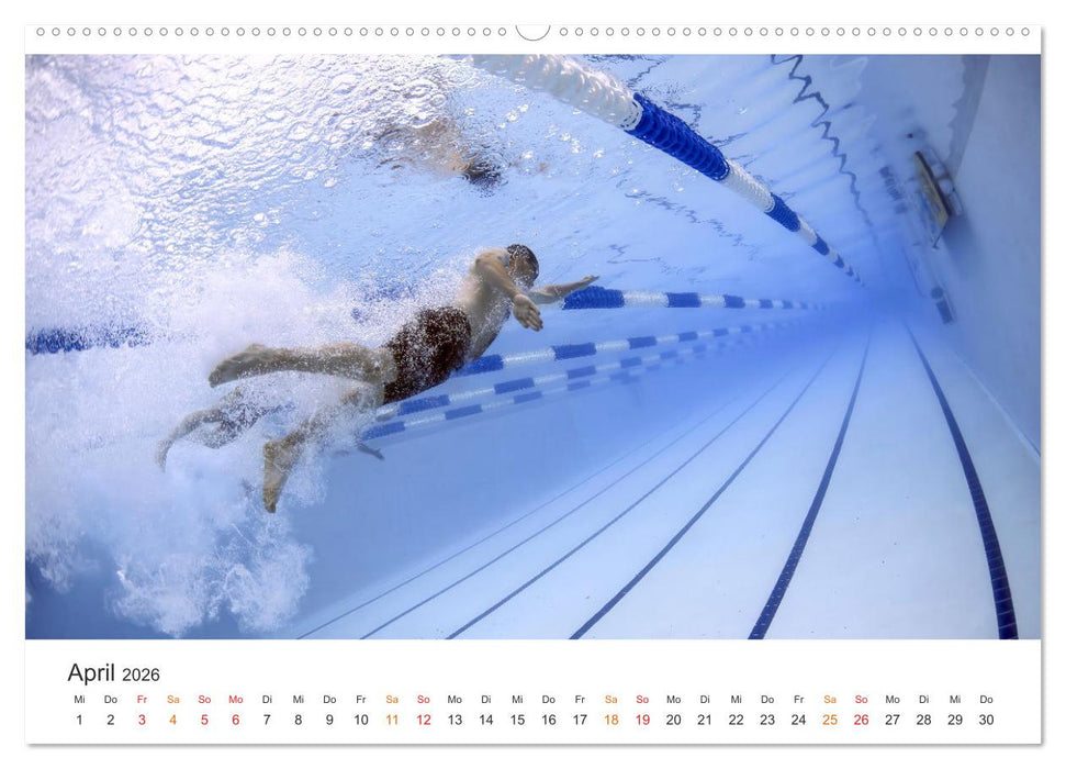 Schwimmen - Bahn für Bahn (CALVENDO Premium Wandkalender 2026)