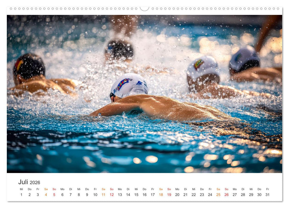 Schwimmen - Bahn für Bahn (CALVENDO Premium Wandkalender 2026)