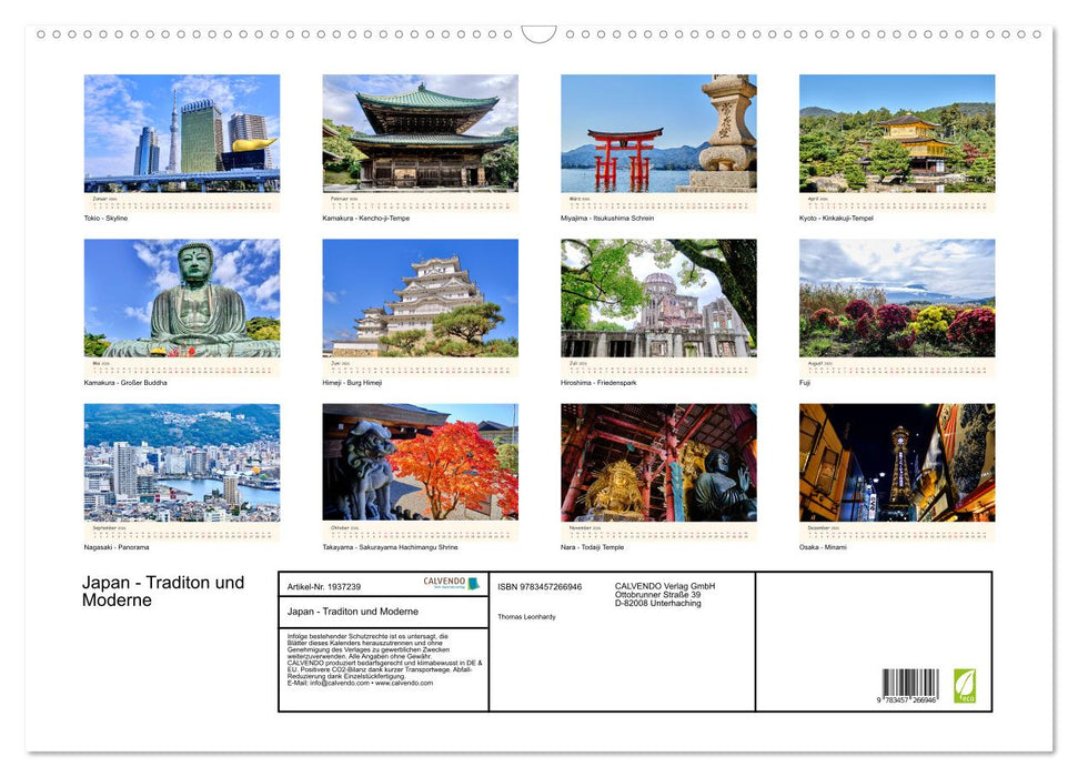 Japan - Traditon und Moderne (CALVENDO Wandkalender 2026)