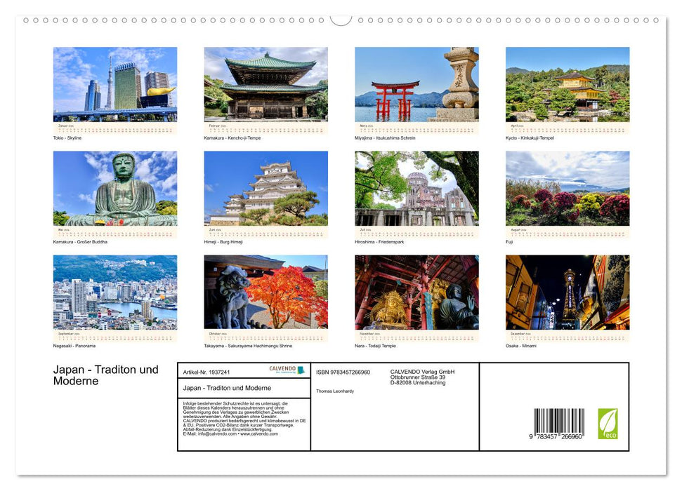 Japan - Traditon und Moderne (CALVENDO Premium Wandkalender 2026)