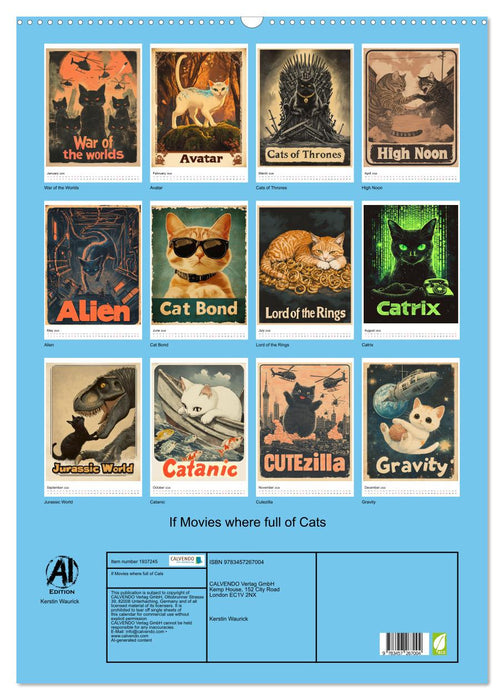 If Movies where full of Cats (CALVENDO Monthly Calendar 2026)