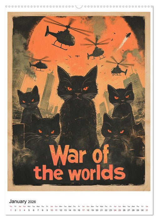 If Movies where full of Cats (CALVENDO Monthly Calendar 2026)