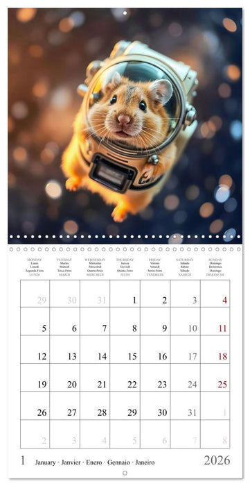 AI Hamster Astronauts exploring the Cosmos (CALVENDO Monthly Calendar 2026)