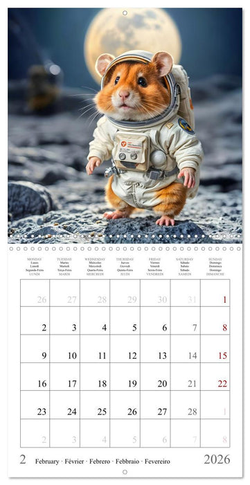 AI Hamster Astronauts exploring the Cosmos (CALVENDO Monthly Calendar 2026)