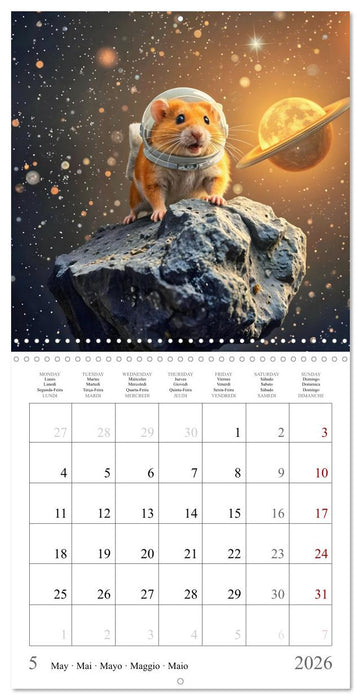 AI Hamster Astronauts exploring the Cosmos (CALVENDO Monthly Calendar 2026)