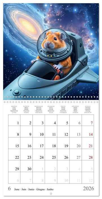 AI Hamster Astronauts exploring the Cosmos (CALVENDO Monthly Calendar 2026)