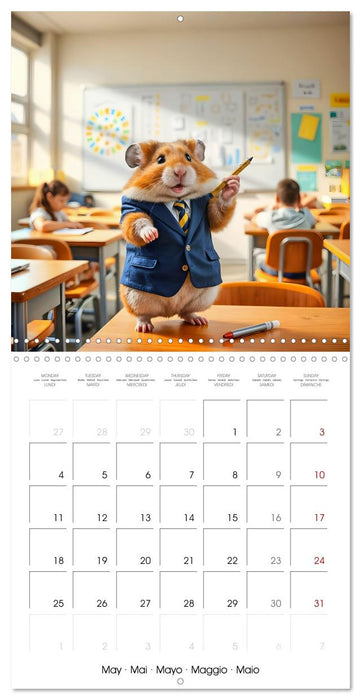 AI Hamsters at school (CALVENDO Monthly Calendar 2026)