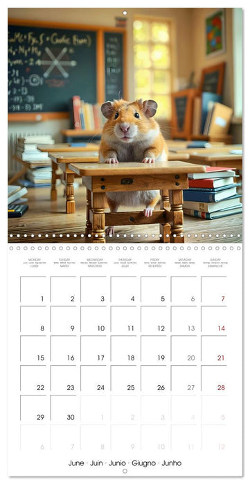 AI Hamsters at school (CALVENDO Monthly Calendar 2026)