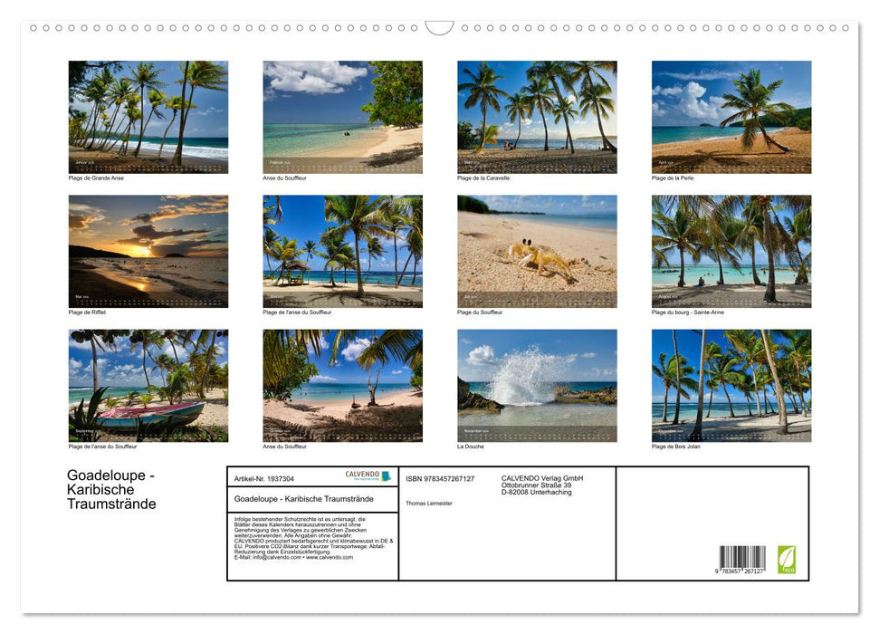 Guadeloupe - Karibische Traumstrände (CALVENDO Wandkalender 2026)