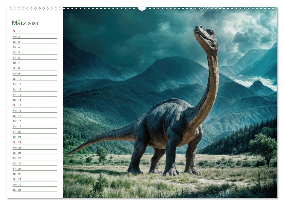 KI Dinosaurier - Herrscher der Lüfte, Land und Meer (CALVENDO Premium Wandkalender 2026)