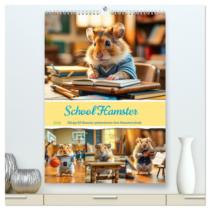School Hamster - Eifrige KI Hamster präsentieren ihre Hamsterschule (CALVENDO Premium Wandkalender 2026)