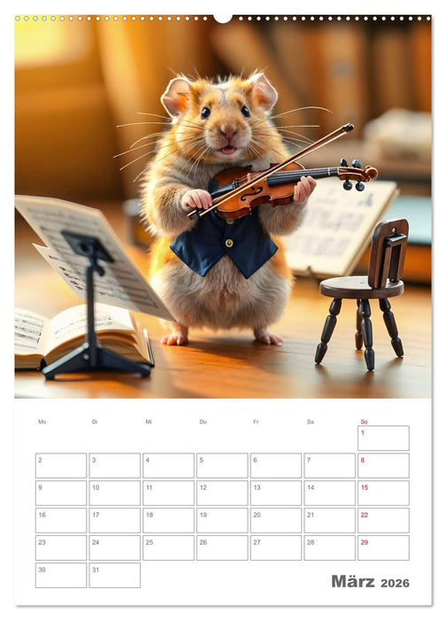School Hamster - Eifrige KI Hamster präsentieren ihre Hamsterschule (CALVENDO Premium Wandkalender 2026)