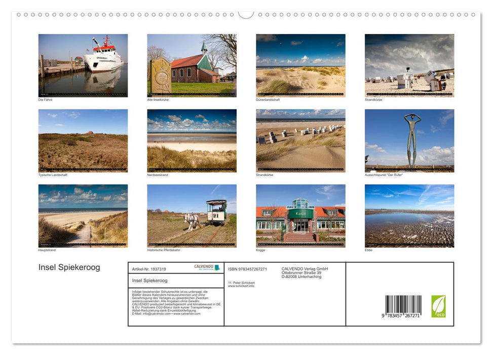 Insel Spiekeroog (CALVENDO Premium Wandkalender 2026)