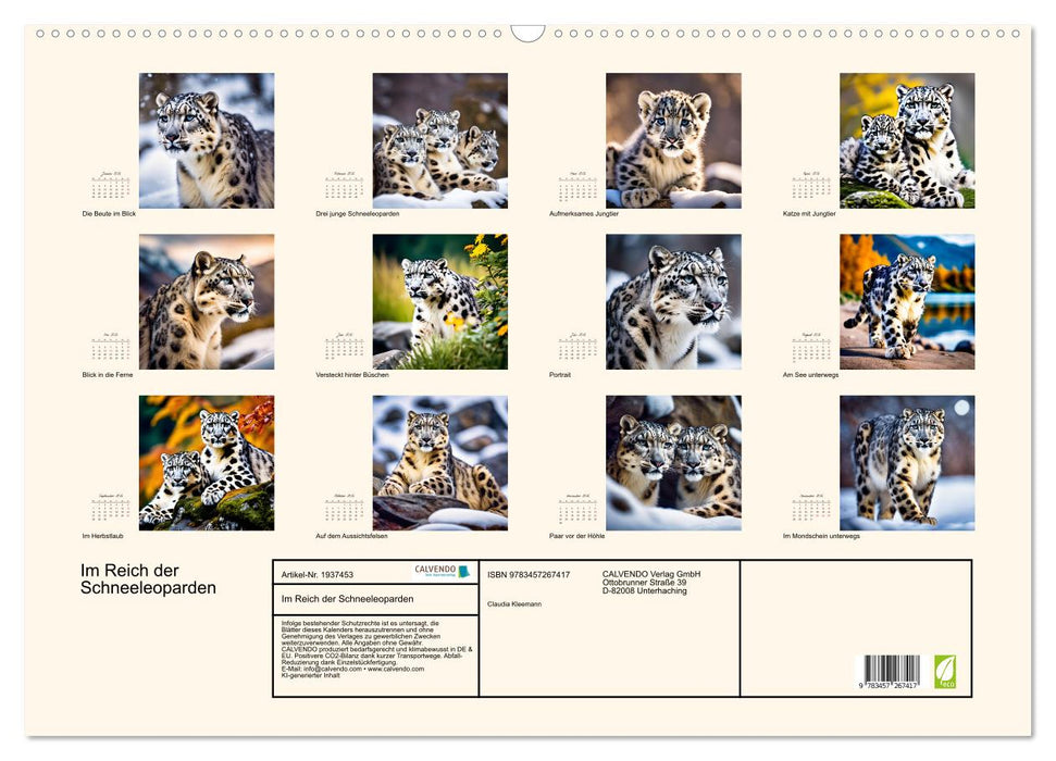 Im Reich der Schneeleoparden (CALVENDO Wandkalender 2026)