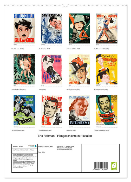 Eric Rohman - Filmgeschichte in Plakaten (CALVENDO Premium Wandkalender 2026)