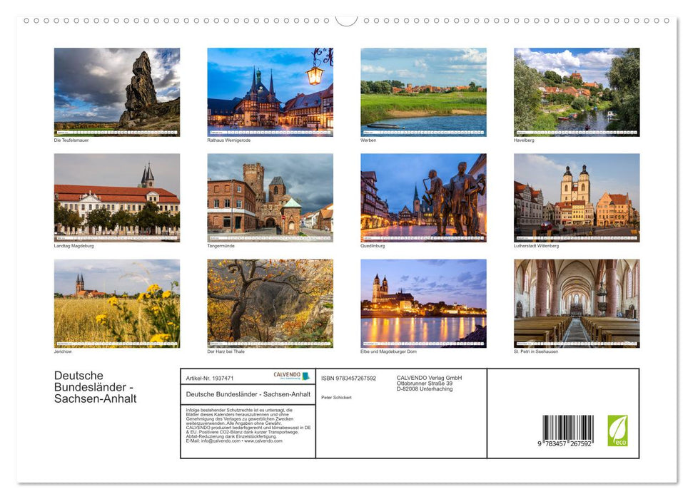 Deutsche Bundesländer - Sachsen-Anhalt (CALVENDO Premium Wandkalender 2026)