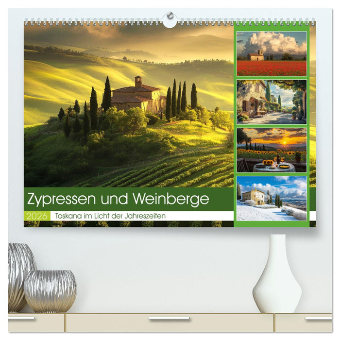 Zypressen und Weinberge (CALVENDO Premium Wandkalender 2026)