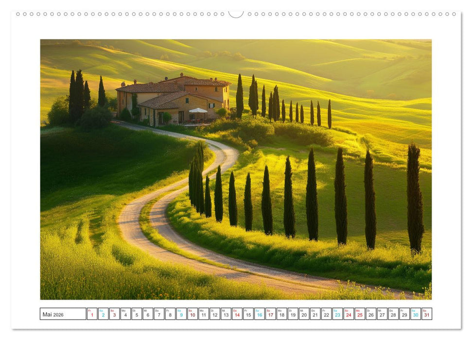 Zypressen und Weinberge (CALVENDO Premium Wandkalender 2026)