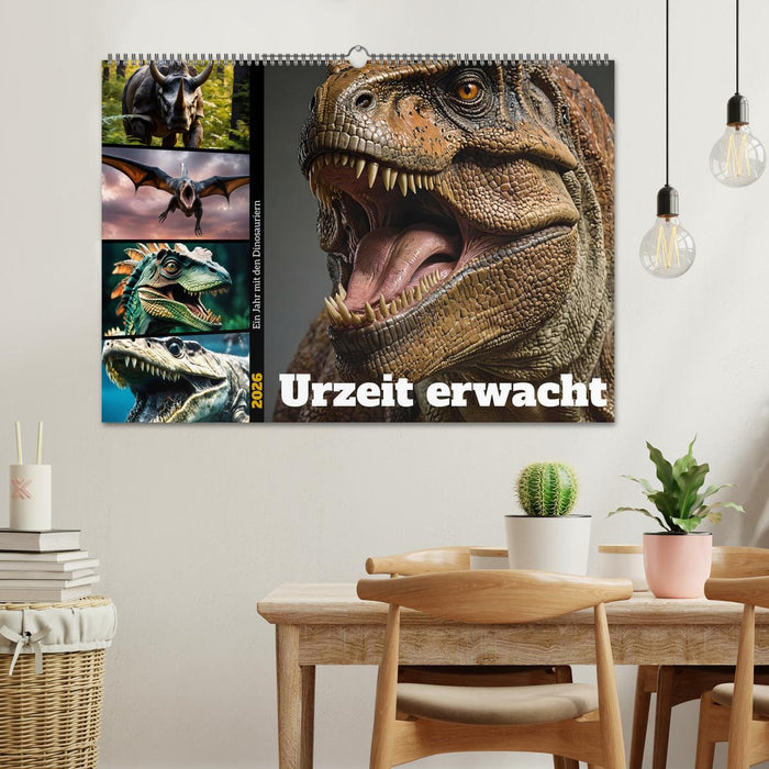 Urzeit erwacht - Ein Jahr mit den Dinosauriern (CALVENDO Wandkalender 2026)