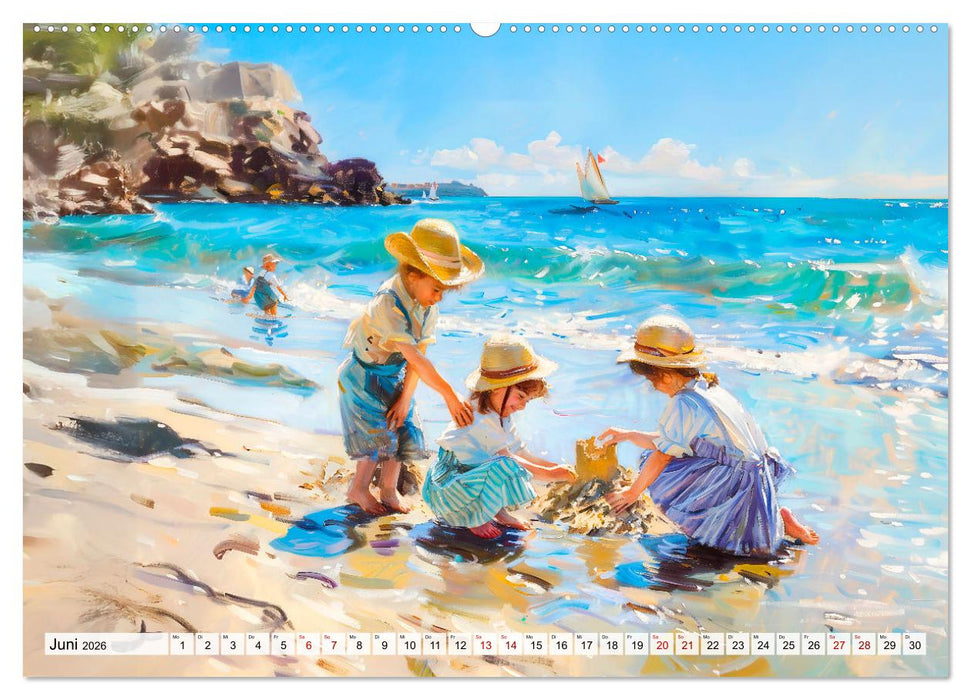 Ein Tag am Meer - Durch die Augen der Impressionisten (CALVENDO Wandkalender 2026)