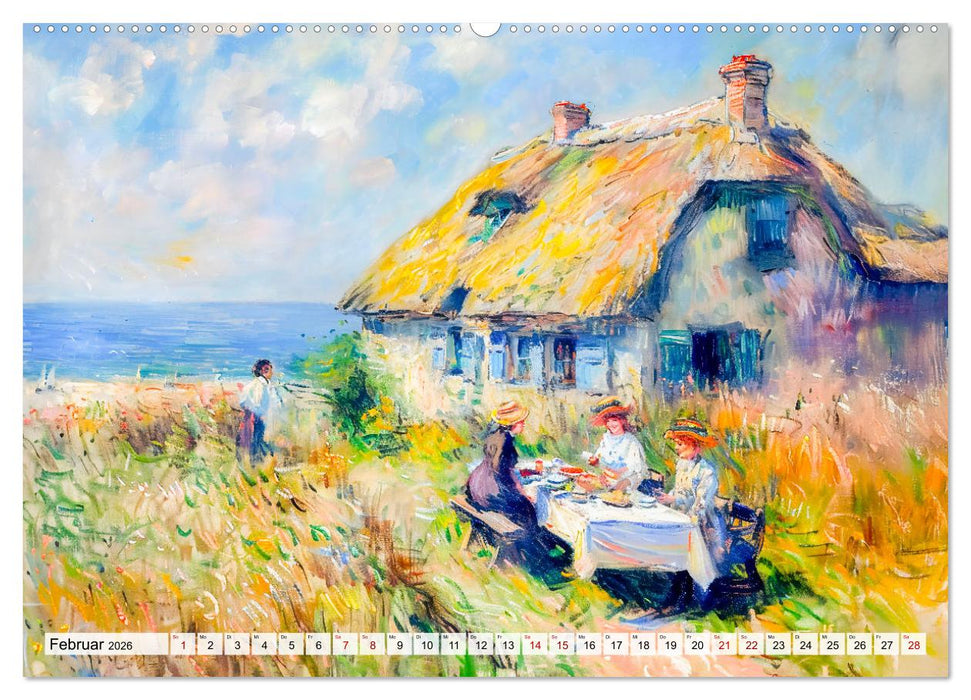 Ein Tag am Meer - Durch die Augen der Impressionisten (CALVENDO Premium Wandkalender 2026)