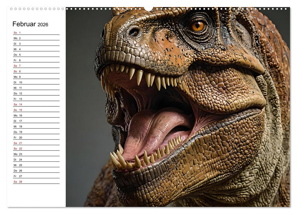 Urzeit erwacht - Ein Jahr mit den Dinosauriern (CALVENDO Premium Wandkalender 2026)