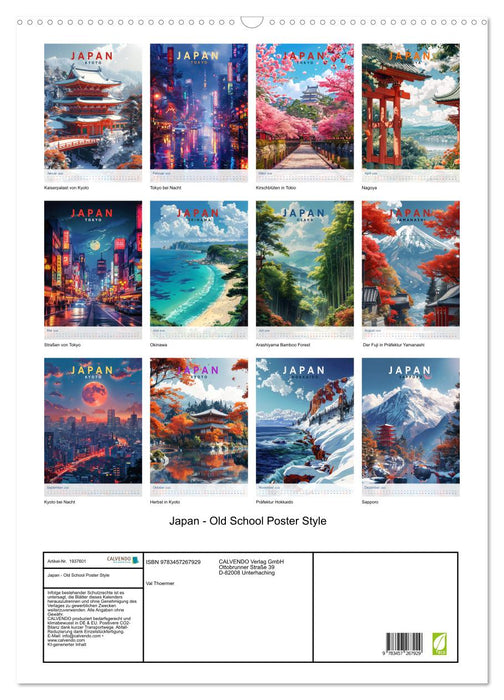 Japan - Old School Poster Style (CALVENDO Wandkalender 2026)