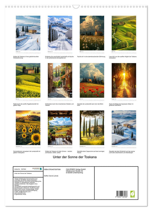 Unter der Sonne der Toskana (CALVENDO Wandkalender 2026)