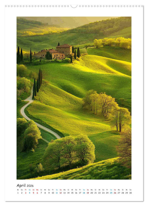 Unter der Sonne der Toskana (CALVENDO Premium Wandkalender 2026)