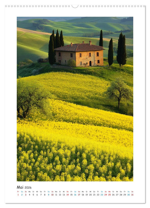 Unter der Sonne der Toskana (CALVENDO Premium Wandkalender 2026)