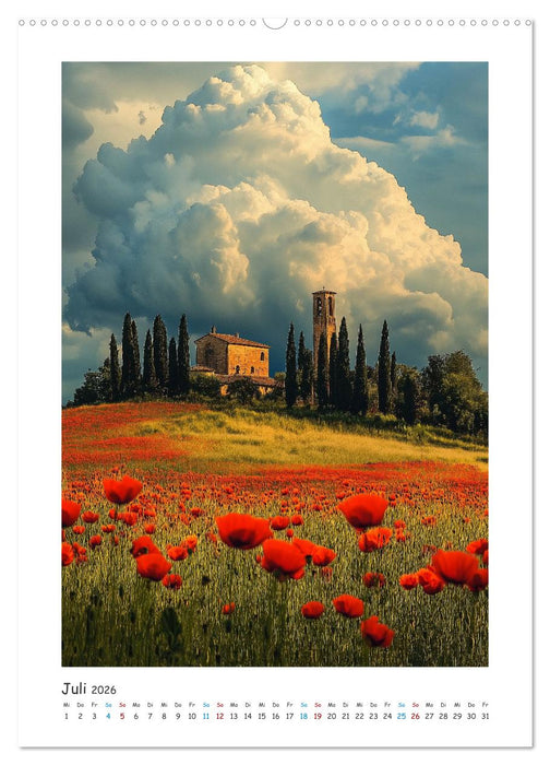 Unter der Sonne der Toskana (CALVENDO Premium Wandkalender 2026)