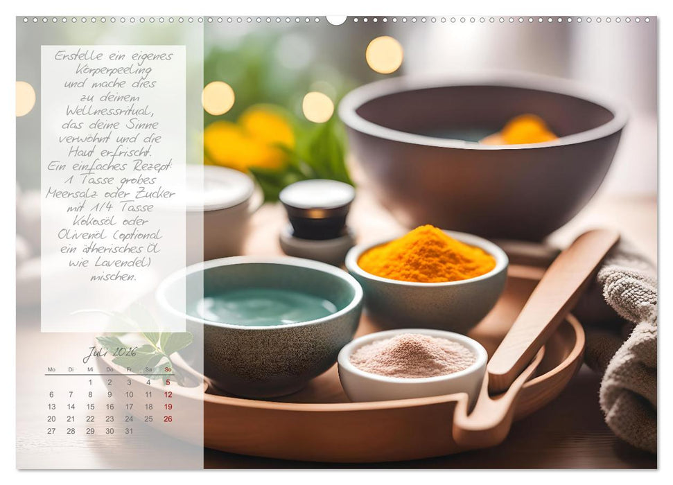 Wellnesstage zuhause - 12 anregende KI Ideen für deine persönlichen Spa Tage (CALVENDO Premium Wandkalender 2026)