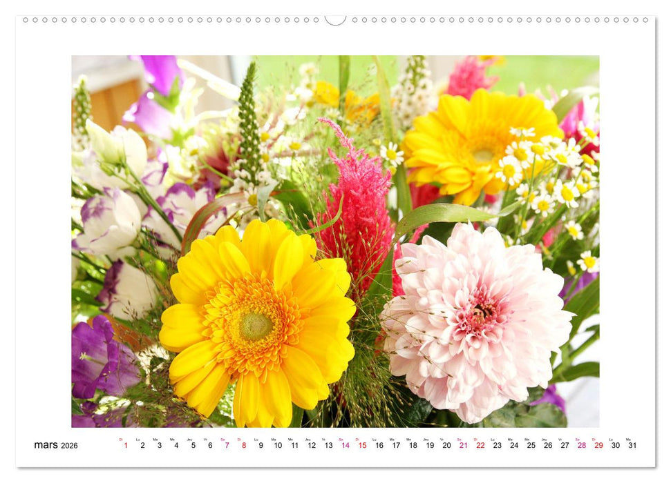 Fleurs - un mélange coloré (CALVENDO Calendrier mensuel 2026)