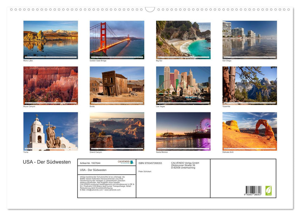 USA - Der Südwesten (CALVENDO Wandkalender 2026)