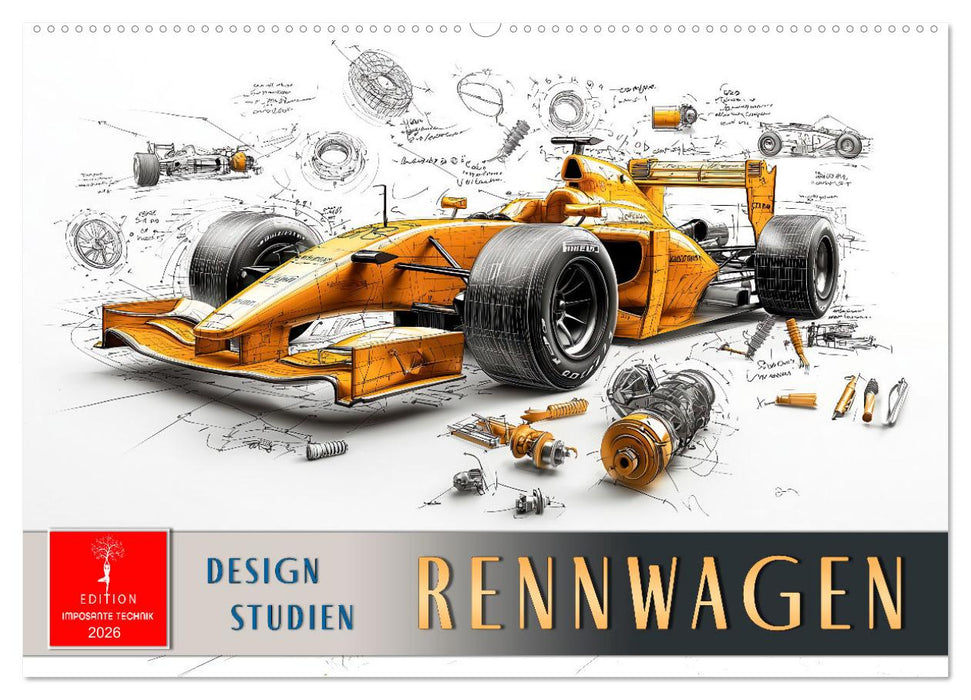 Rennwagen - Design Studien (CALVENDO Wandkalender 2026)