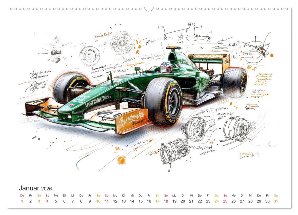Rennwagen - Design Studien (CALVENDO Wandkalender 2026)