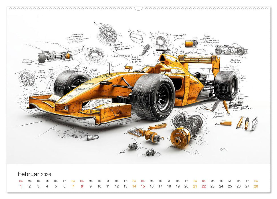 Rennwagen - Design Studien (CALVENDO Wandkalender 2026)