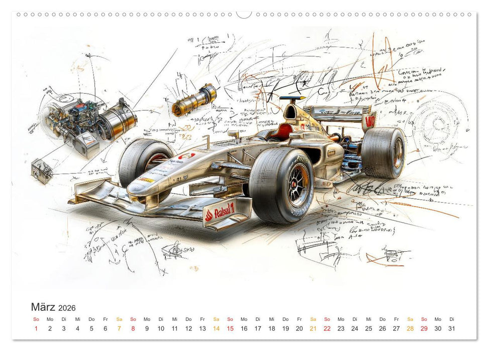 Rennwagen - Design Studien (CALVENDO Wandkalender 2026)