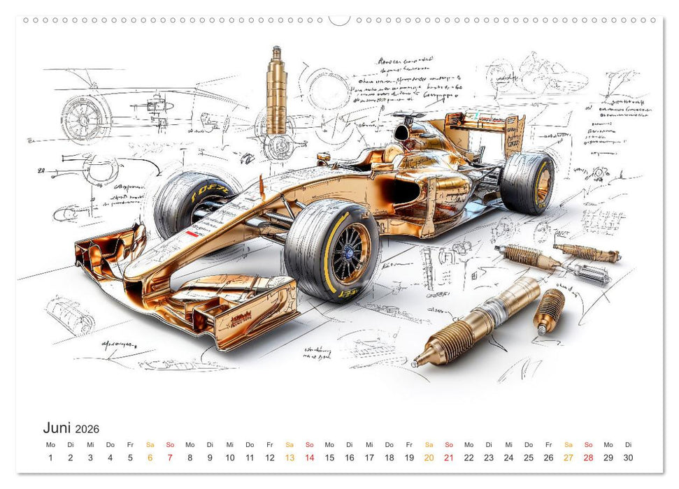 Rennwagen - Design Studien (CALVENDO Wandkalender 2026)