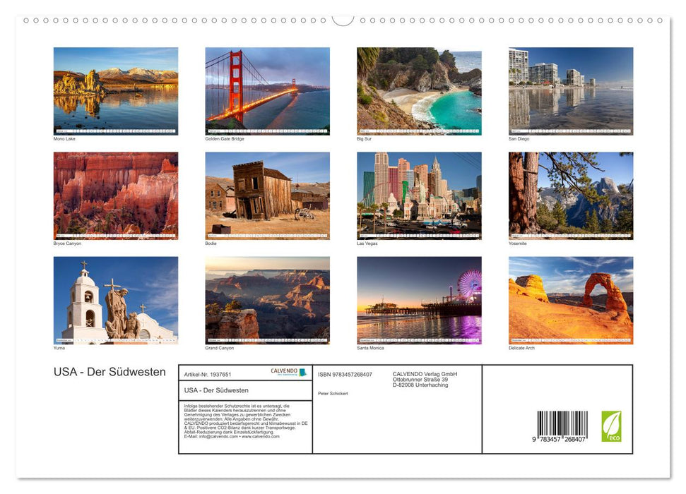 USA - Der Südwesten (CALVENDO Premium Wandkalender 2026)