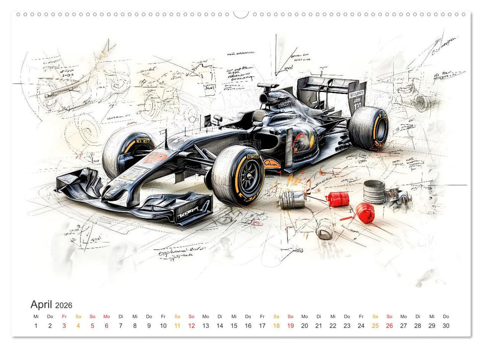 Rennwagen - Design Studien (CALVENDO Premium Wandkalender 2026)