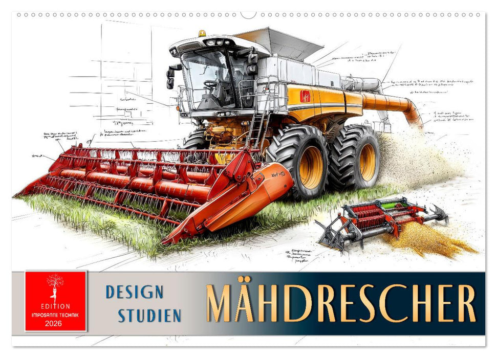 Mähdrescher - Design Studien (CALVENDO Wandkalender 2026)