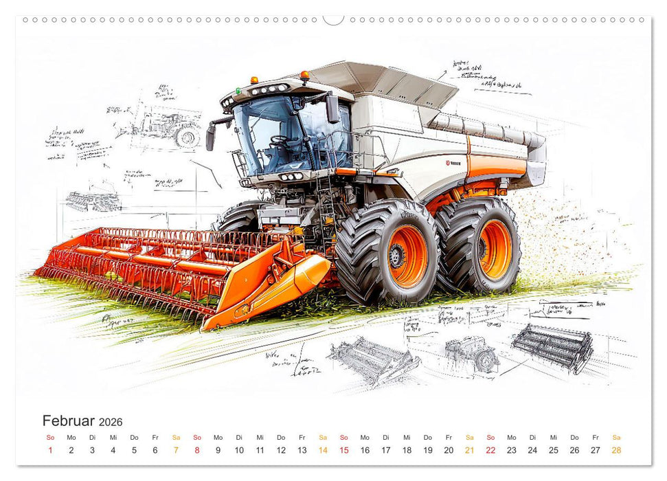 Mähdrescher - Design Studien (CALVENDO Wandkalender 2026)