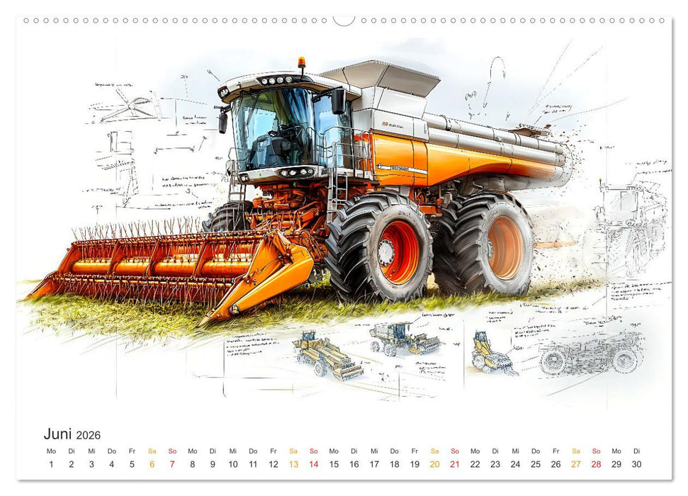 Mähdrescher - Design Studien (CALVENDO Wandkalender 2026)
