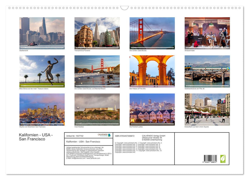 Kalifornien - USA - San Francisco (CALVENDO Wandkalender 2026)