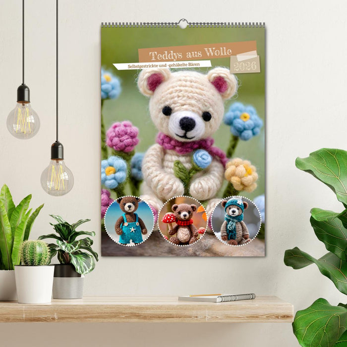 Teddys aus Wolle (CALVENDO Wandkalender 2026)