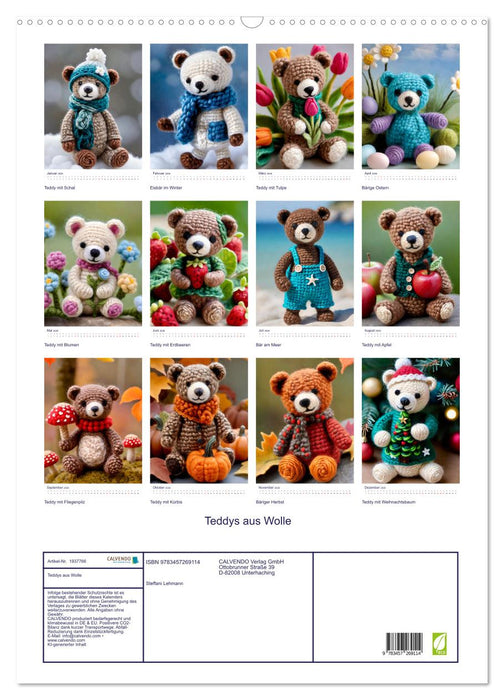 Teddys aus Wolle (CALVENDO Wandkalender 2026)